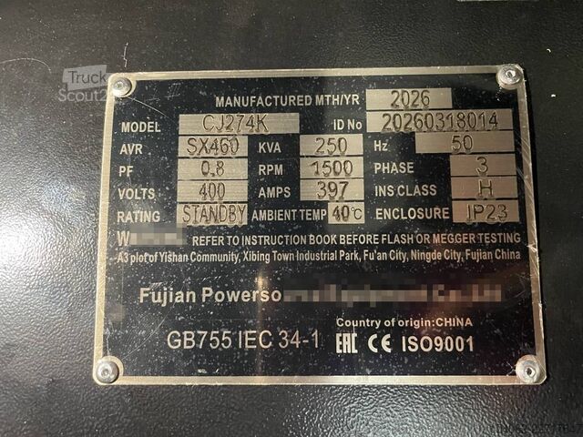 Agregado Baudouin 6M16G275/5 - 275 kVA Generator - DPX-19873