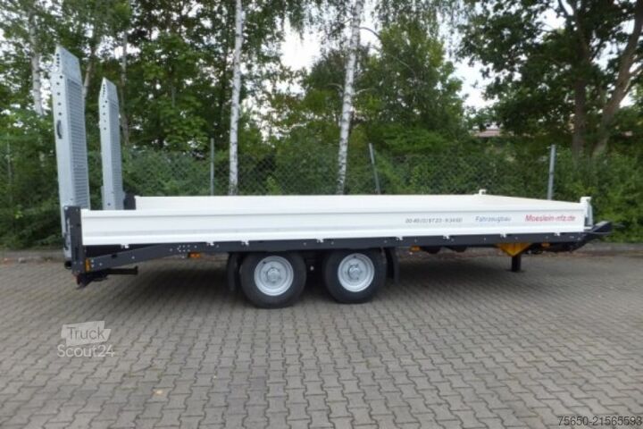 Low loader trailer Möslein TTT 11- 6,28 Weiß  Neuer Tandemtieflader
