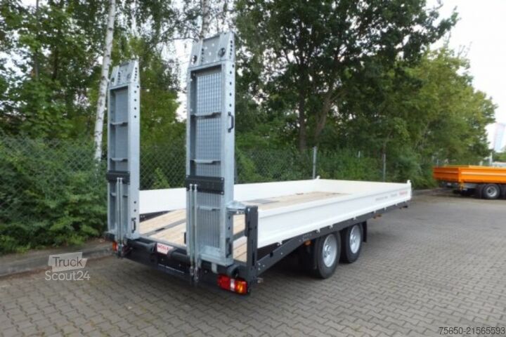 Low loader trailer Möslein TTT 11- 6,28 Weiß  Neuer Tandemtieflader
