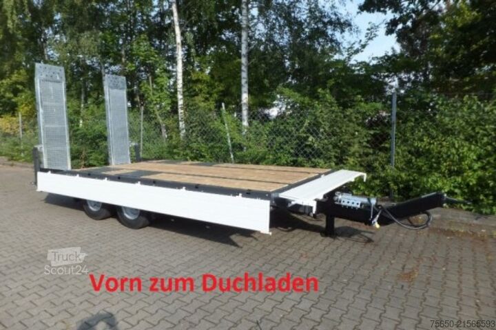 Low loader trailer Möslein TTT 11- 6,28 Weiß  Neuer Tandemtieflader