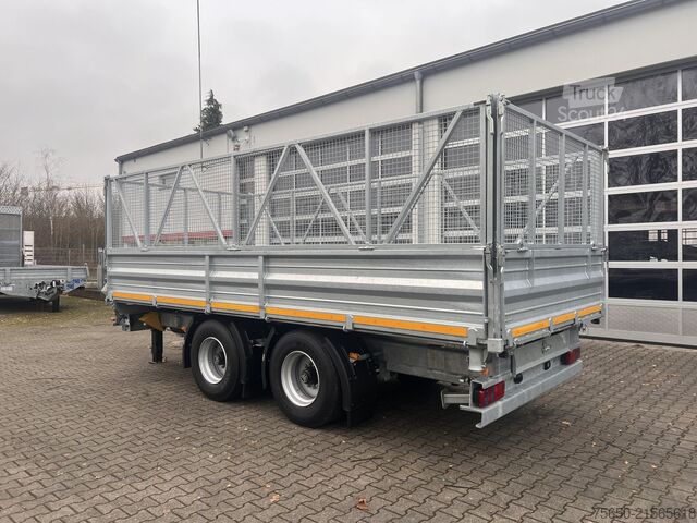 Tipper trailer Möslein TTD 19 AB  19 t Tandemkipper Tieflader, BreitbereifungGitteraufsatz