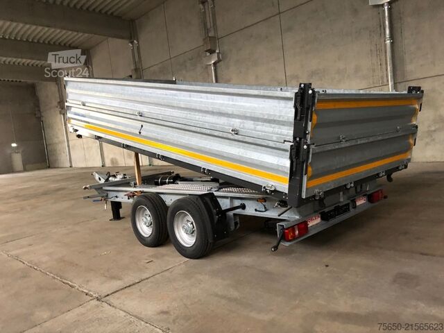 Tipper trailer Möslein TTD11- BA Verzinkt  neuer Tandem 3- Seitenkipper Tiefladermit Bordwand- Aufsatz-- Neufahrzeug --