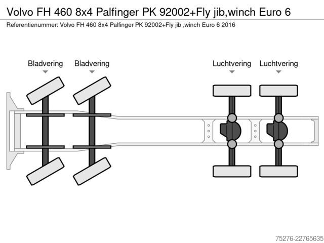 Těžké zatížení Volvo FH 460 8x4 Palfinger PK 92002+Fly jib,winch Euro 6