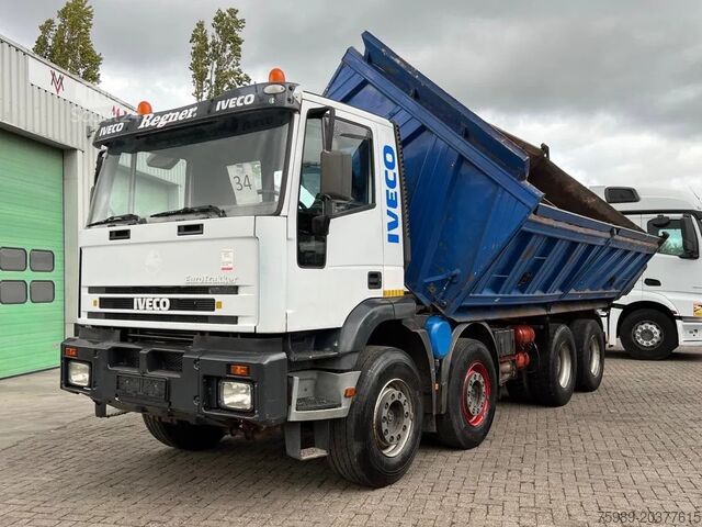 3-zijdige kipper Iveco Eurotrakker 340E37 8x4,  Manual injection,  STE...