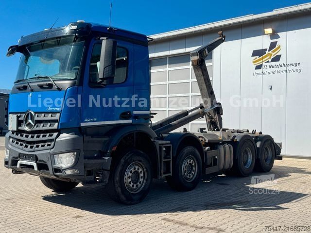 Autocamion cu cârlig pentru containere MERCEDES-BENZ Arocs 3245 BBLL*Meiler Abrollkipper RK 30 60L*