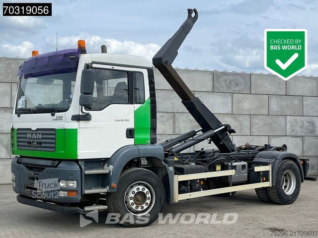 Containertransport (haakarmsysteem) MAN TGA 18.310 4X2 14 tons hooklift steelsuspension...