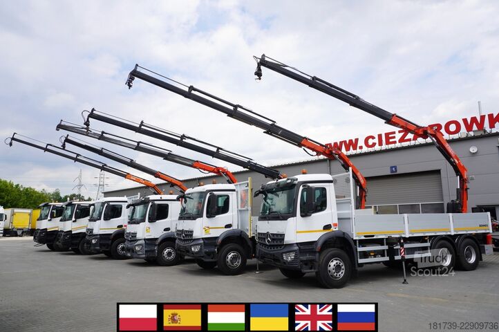 Platform met kraan Mercedes-Benz Antos 2540 6x2 / 170 tho. km / HDS HIAB