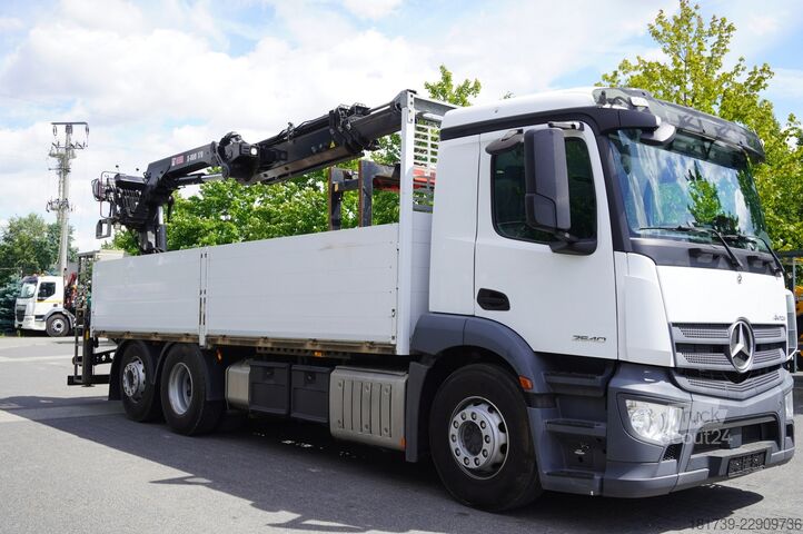 Platform met kraan Mercedes-Benz Antos 2540 6x2 / 170 tho. km / HDS HIAB