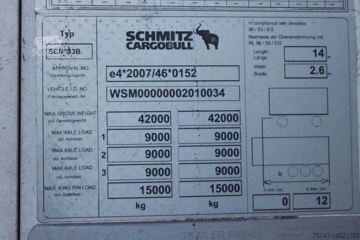 Prevoz v hladilniku/zamrznjenem stanju SCHMITZ CARGOBULL CARRIER VECTOR 1950 + 2.58 HEIGHT +  LIFT 10-24TUV