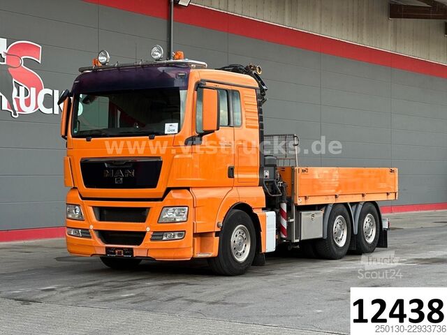 Ladbil med lad MAN TGX 26.480 6x4 Pritsche + HIAB 166E-2 Ladekran