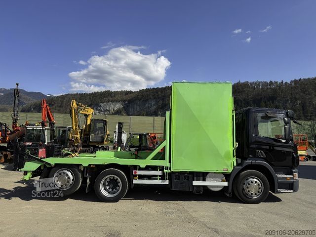Takelwagen SCANIA P420LB Maschienentrasport 6x2 Lift+Lenkachse Eu5