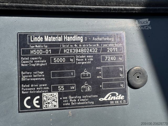 Carretilla elevadora frontal LINDE H 50D-01 Zwillingsbereift Papierklammer Klima