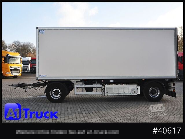 Dobozos pótkocsi KRONE Koffer ISO, stakr isoliert ehemaliger Kühlkoffer, Aluboden