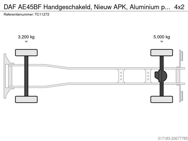βαλίτσα DAF AE45BF Handgeschakeld, Nieuw APK, Aluminium pla...