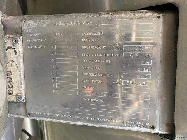 Tank LAG O-3-39 T Food Tank / 35000 LT / 3 compartments ...