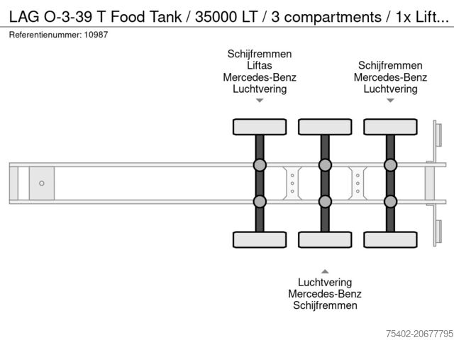 Tank LAG O-3-39 T Food Tank / 35000 LT / 3 compartments ...
