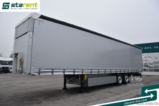 Ανοιχτό ημιρυμουλκούμενο με μουσαμά SCHMITZ CARGOBULL Tautliner, Hubdach, Palka, LED, Liftachse, XL