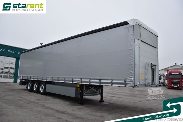 Ανοιχτό ημιρυμουλκούμενο με μουσαμά SCHMITZ CARGOBULL Tautliner, Hubdach, Palka, LED, Liftachse, XL