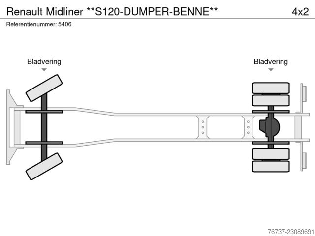  Renault Midliner **S120-DUMPER-BENNE**