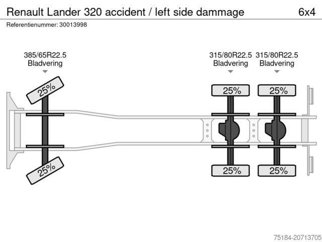 Open body Renault Lander 320 accident / left side dammage