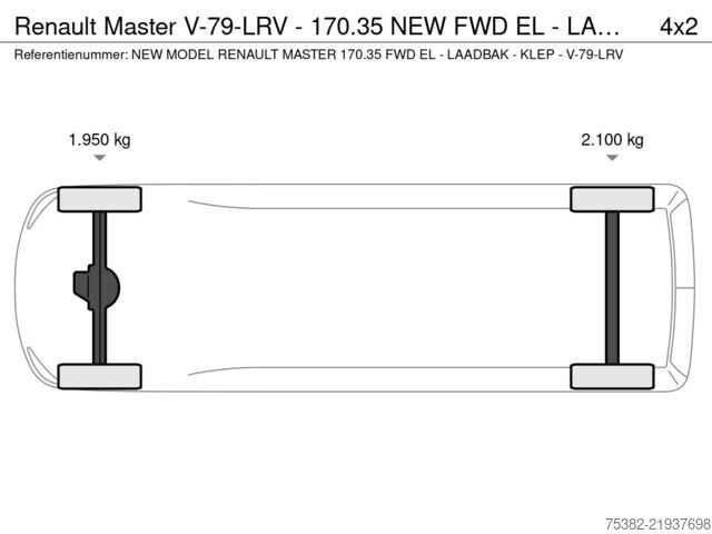 Koffer Renault Master V-79-LRV - 170.35 NEW FWD EL - LAADBAK &...