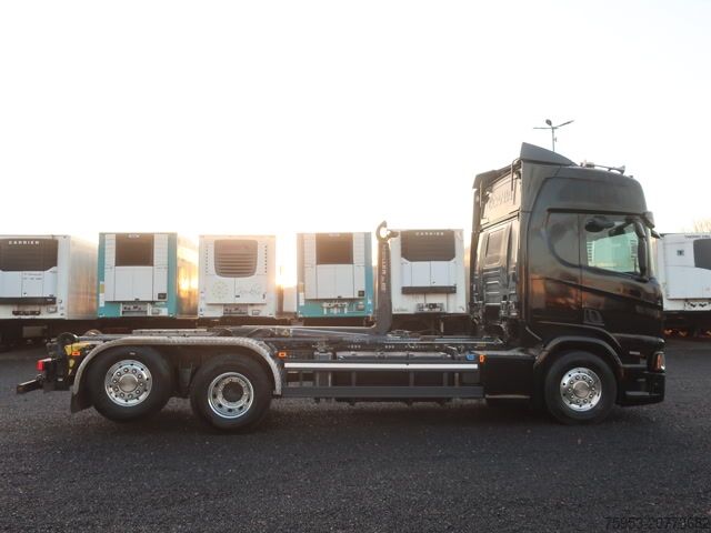 Camión portacontenedores de gancho Scania R 500 6x2/4 NGS Lenkachse Meiller Leder Vollluft