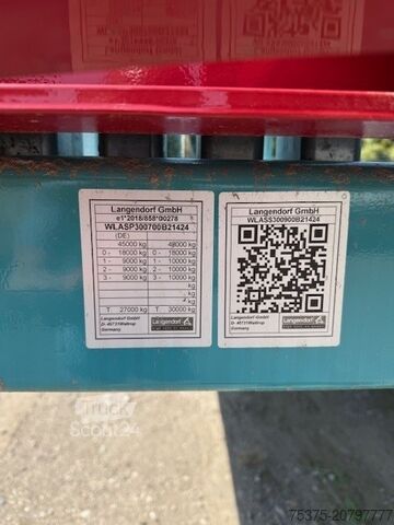 Auflieger Langendorf Auflieger ST-3 Plateau Satteltieflader teleskopierbar, nachlaufgelenkt, nicht überfahrbar