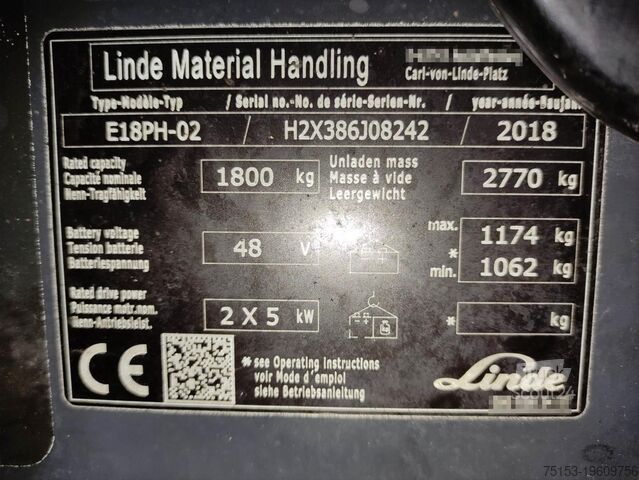 Elektrinis – 4 ratai Linde E18PH-EVO
