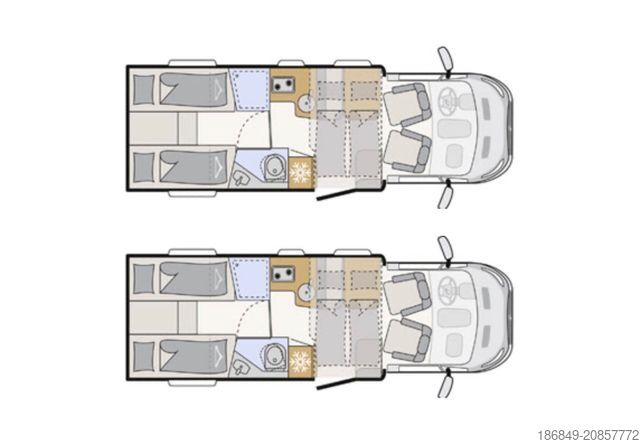 Semi-integrated camper DETHLEFFS Just Go T 7055 EBL Autom. Comfort-Pak. TV 1.Hd