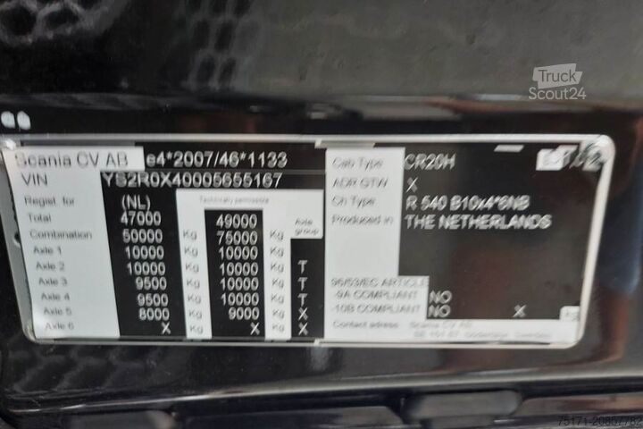 Alle terrein kraan Scania R540 B10x4 With CORMACH 150tm Crane Valid inspecti