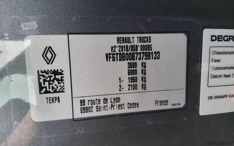 Valise Renault 150.35 L4H1 EL EURO 6 - LAADBAK INW. 4.40 METE...