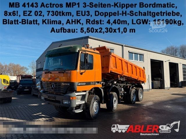 Driezijdige kipper MERCEDES-BENZ 4143 Actros MP1 3-Seiten-Kipper Bordmatic 8x6