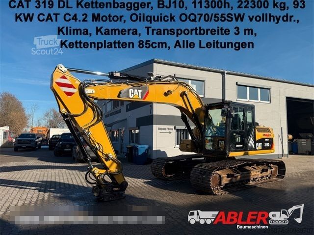 Excavatrice à chaînes CATERPILLAR 319 DL OQ70/55 SW Klima Kamera