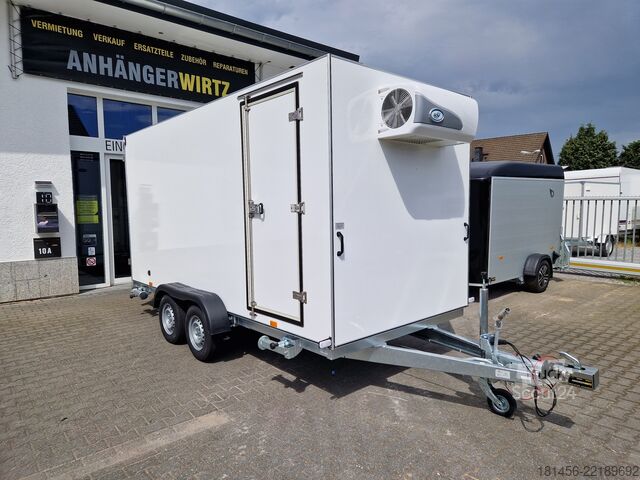 Koeltransport trailershop sale Lebensmitel Kühlanhänger mit Seitentür Innen 420x180x200cm