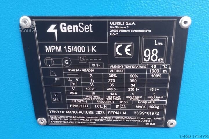 Aggregaatti Genset MPM 15/400 I-K - Welding Genset - DPX-35500