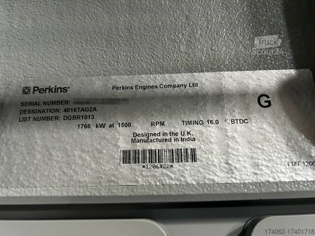 Generator set Perkins 4016-TAG2A - 2.200 kVA Generator - DPX-19826