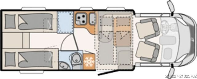 Half-integraal camper DETHLEFFS Just Camp T 7052 EB DOG Liner TE +EINZELBETTEN