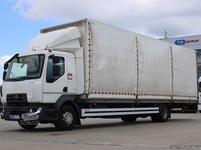 Camion plateau avec bâche RENAULT D16, EURO 6, LOAD SPACE LENGHT 9,6m!!