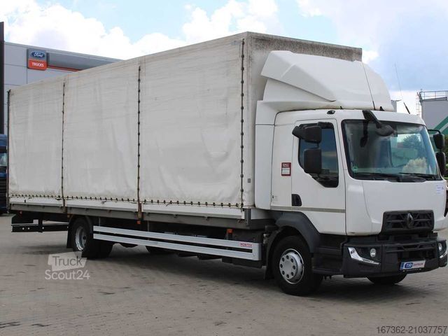 Camion plateau avec bâche RENAULT D16, EURO 6, LOAD SPACE LENGHT 9,6m!!
