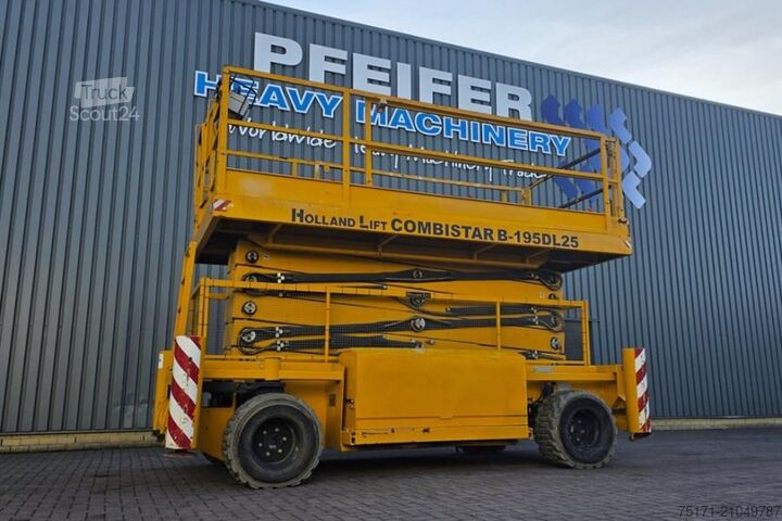 Elevador de tijera Holland Lift Combistar B-195DL25 4WD/P/N Diesel, 21.5m Working