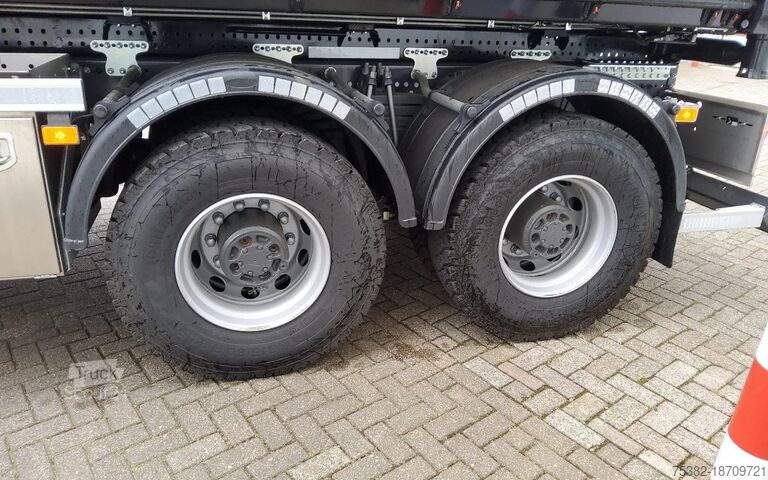 Camion-benne avec grue Renault K 480 - 13 LITER  P6X6 - 29 TON - HMF KRAAN + H...