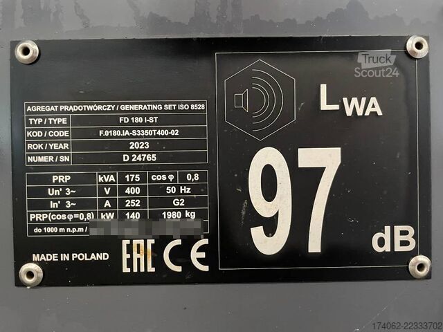 Tilslag Iveco NEF67TM4 - 190kVA Used Generator - DPX-12666