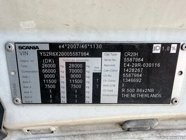 LKW mit Tankaufbau SCANIA R500 NGS 6x2 26 m3 Silo Kompressor - Retarder