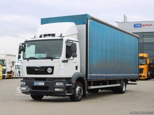 Tovorno vozilo s ravno platformo in ponjavo MAN TGM 18.290, EURO 5, AIR SUSPENSIONS