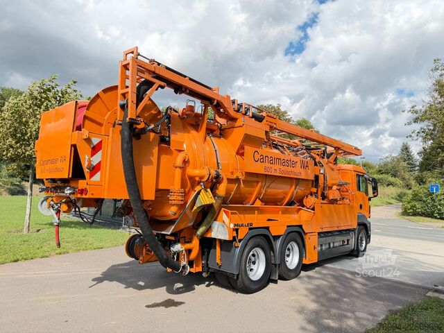 Imutyhjysäiliöauto MAN TGS 33.540 Müller Saug-Druck-Kombispüler Recycle