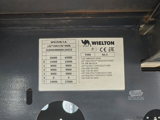 Brandalı açık yarı römork WIELTON NS-3 * PR. + PL. MEGA * SAF *PLANE UNBESCHRIFTET