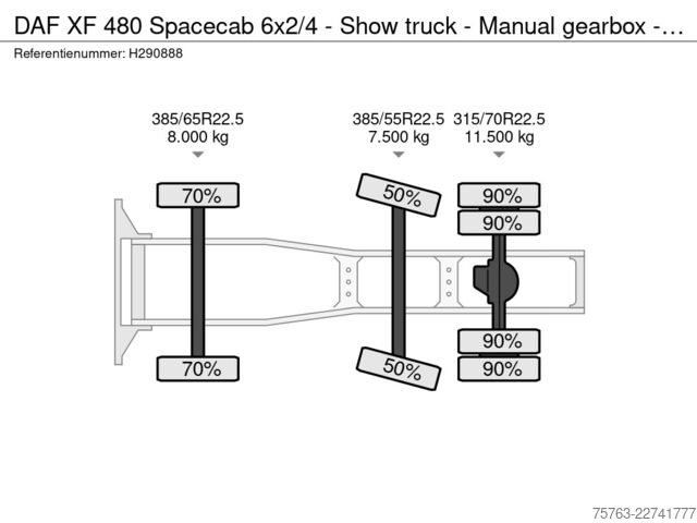 Standard-SZM DAF XF 480 Spacecab 6x2/4 - Show truck - Manual gea...