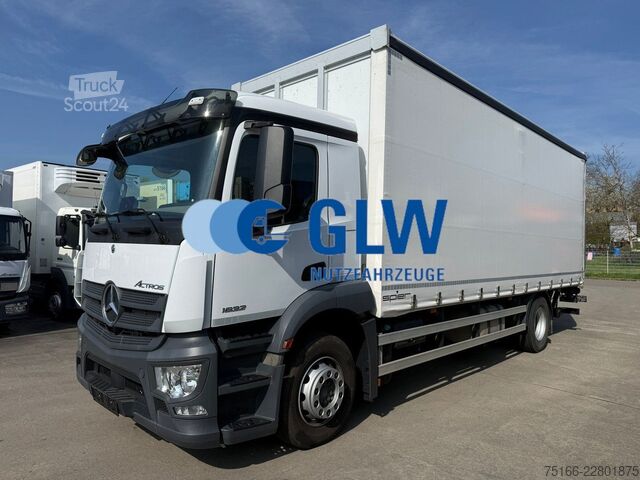 Φορτηγό πλατφόρμα με μουσαμά MERCEDES-BENZ ACTROS 1832 L TAUTLINER 7,40 m LBW 1,5 T