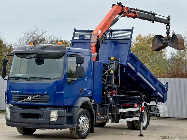 Żuraw samochodowy VOLVO FL280 KIPPER 4,35m *  PALFINGER PK 10000 + FUNK