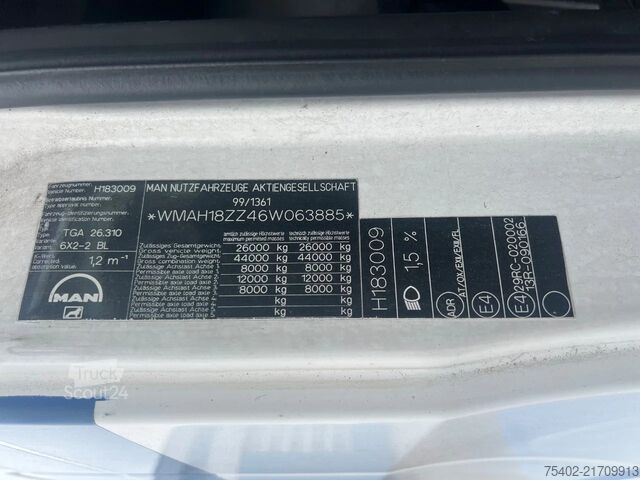 Chassis met cabine MAN TGA 26.310 / PTO / Manual / Euro 3